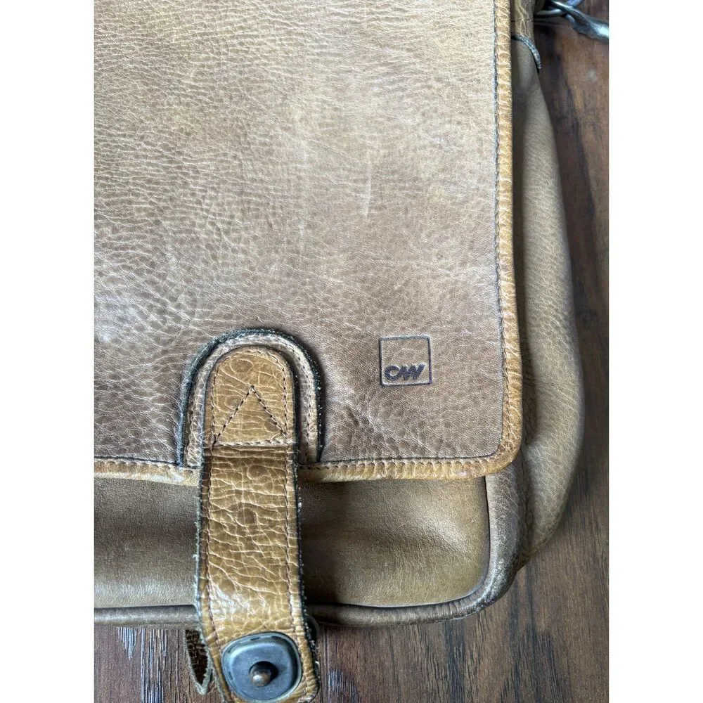 Vintage CW Marianelli Italian Leather Messenger Briefcase Bag